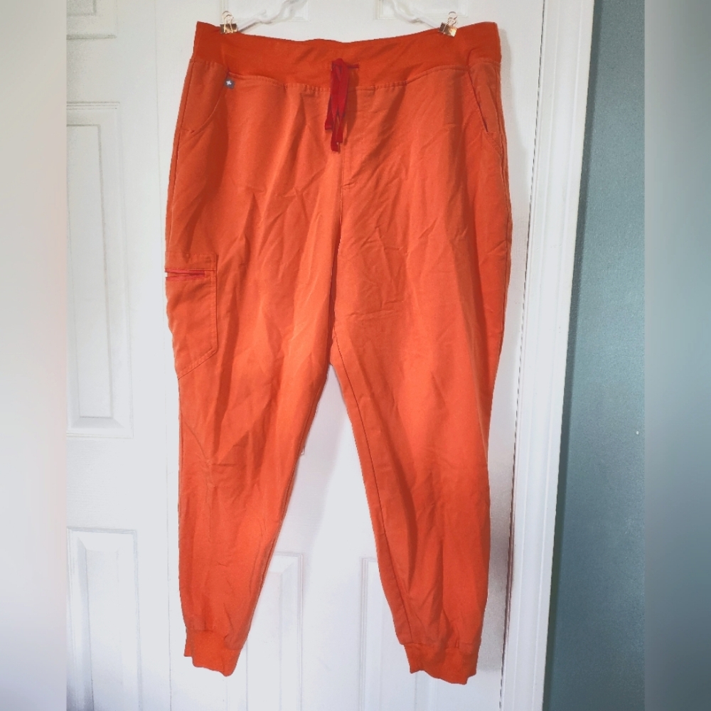 Figs Scrub Pants "Zamora" Joggers - Size XXL Sunset Orange